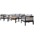 4 Pieces Outdoor Sectional Sofa Set 5 Person Patio Seating Group Outdoor Conversation Set With Cushions And A Coffee Table For Patios by HouseOfZazla