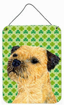 Border Terrier St. Patrick's Day Portrait Aluminium Wall or Door Hanging Prints