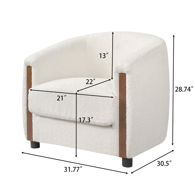 31.8" Modern Curved Barrel Accent Chair, photo 8 of 10