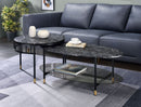 Silas Engineered Stone Top Nesting Table - Black by HouseOfZazla
