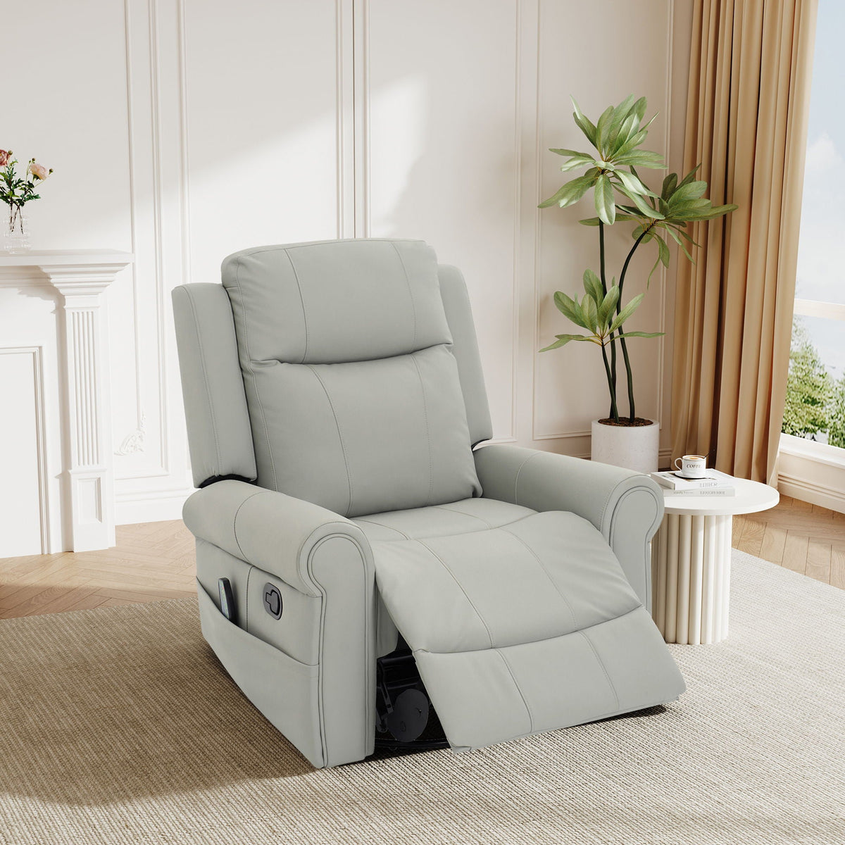 Manual Recliner Chair With 270 Degree Swivel, Massage & Heating, Dual Reclining Positions, photo 4 of 14