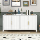 Accent Storage Cabinet Sideboard Wooden Cabinet with Metal Handles for Hallway, Entryway, Living Room, Bedroom