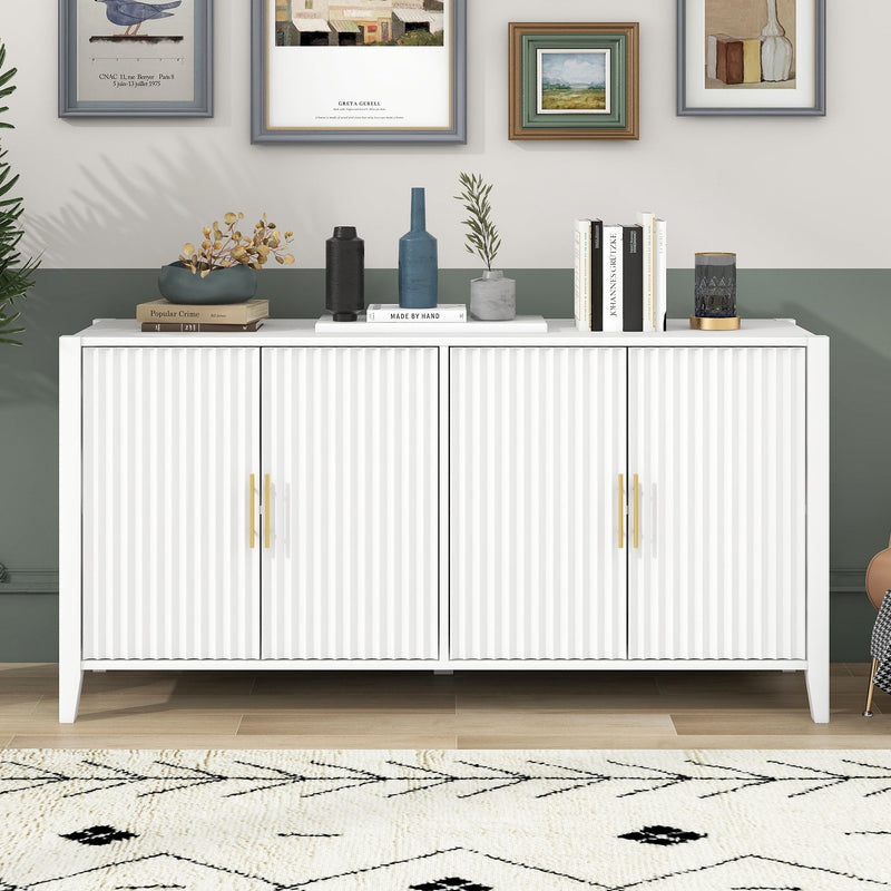 Accent Storage Cabinet Sideboard Wooden Cabinet with Metal Handles for Hallway, Entryway, Living Room, Bedroom