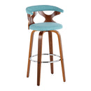 Gardenia - Mid Century Modern Fixed Height Barstool With Swivel With Round Footrest (Set of 2) by HouseOfZazla