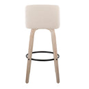 Toriano - Mid-Century Modern Fixed Height BarStool With Round Footrest (Set of 2) by HouseOfZazla