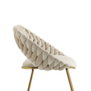 Accent Chairs Set of 2, Velvet Side Chairs with Gold Legs, Mid-Century Upholstered Dining Chairs for Living Room, Kitchen, Bedroom, Beauty Room