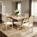 French Vintage Upholstered Fabric Dining Armchair (Set of 2) - Beige by HouseOfZazla