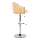Ahoy - Contemporary Adjustable Barstool, Swivel With Rounded T Footrest (Set of 2) by HouseOfZazla