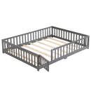 Solid Wood Floor Bed With Door And Fence For Children by Unique Piece Furniture
