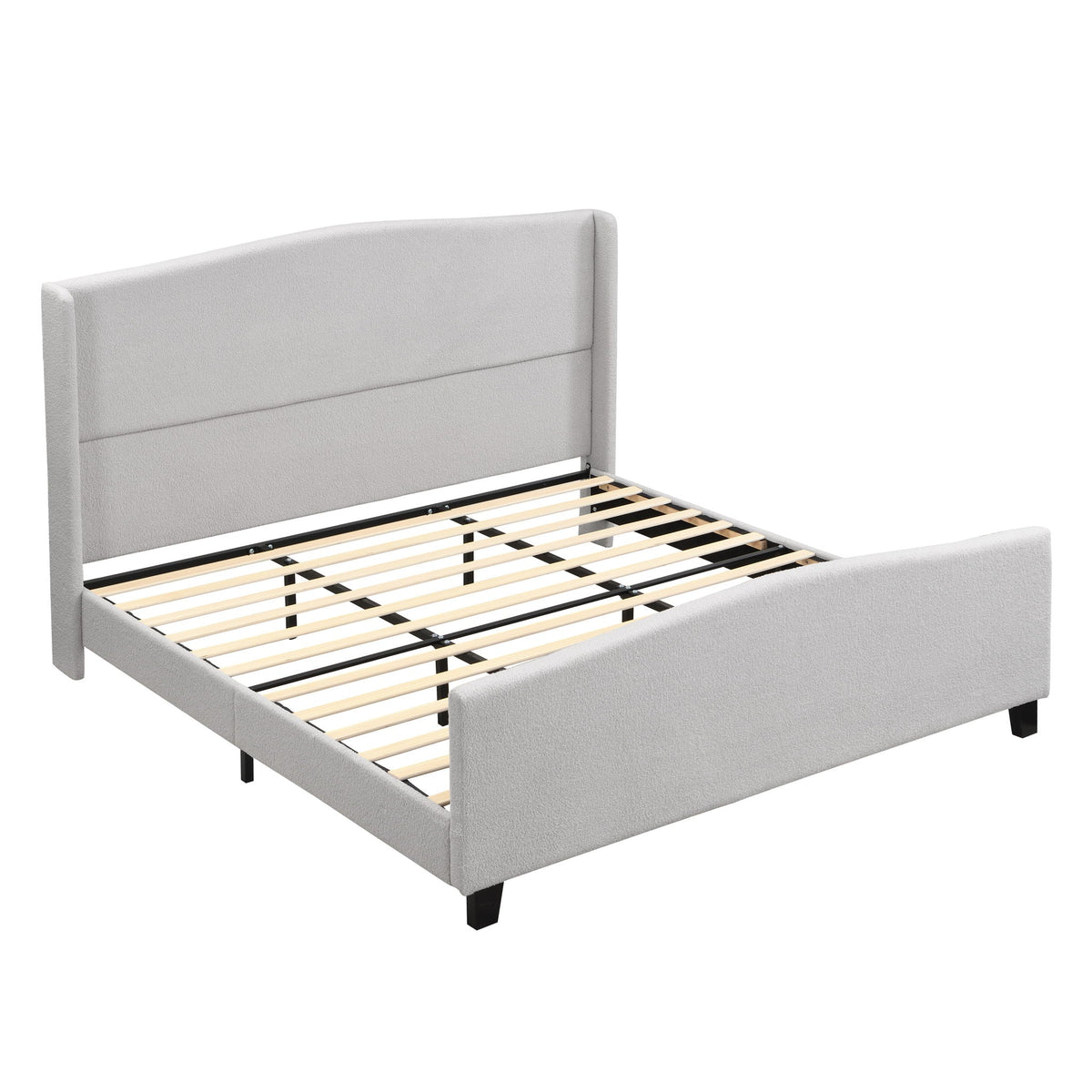 Platform Bed Frame With Tall Headboard And High Footboard, photo 15 of 40