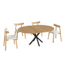 Modern Extendable Round Dining Table Set, Table With Chairs