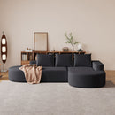 Modern Curved Sofa, L-Shaped Modular Sectional Set With 3 Pillows by HouseOfZazla