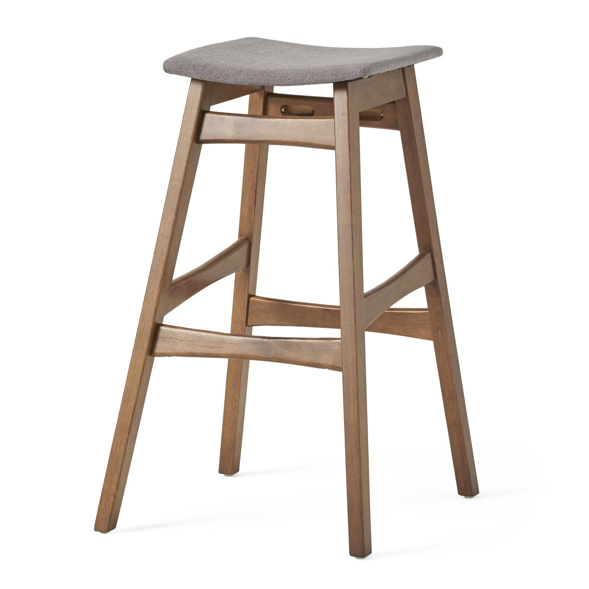 Mid Century Modern Bar Stool Set With Upholstered Seating, photo 8 of 25
