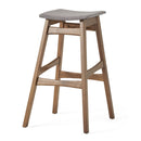 Mid Century Modern Bar Stool Set With Upholstered Seating