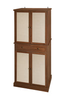 4 Door Cabinet with 1 Drawer, with 4 Adjustable Inner Shelves, Storage Cabinet