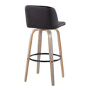Toriano - Fixed Height Contemporary Barstool With Swivel With Round Footrest (Set of 2) by HouseOfZazla