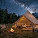 4 Season Bell Tent 9.8 FT Beige Waterproof Glamping Yurt Tent by HouseOfZazla