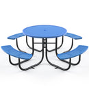 Round Outdoor Steel Picnic Table 46" With Umbrella Pole by HouseOfZazla