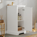 Bathroom Vanity With Sink, Soft Close Door, Adjustable Shelf, Freestanding Single Unit - White by HouseOfZazla