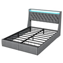 Bed Frame With Storage Headboard, RGB LED Light & USB Charging Station by HouseOfZazla