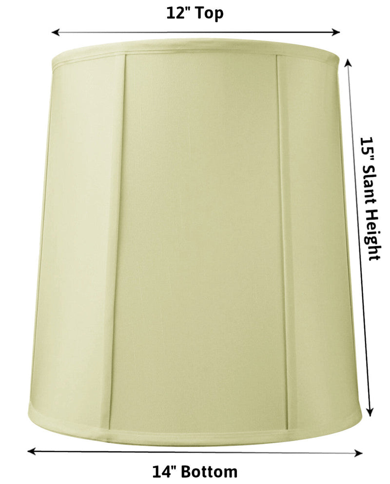 14"W x 15"H Drum Lampshade with Piping Eggshell