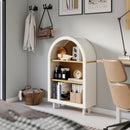 Arched Small Bookcase, Storage Cabinet, Bookshelf With 3 Shelves For Living Room - Oak / White by HouseOfZazla