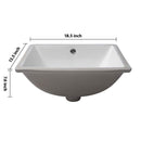 European Style Ceramic Rectangular Undermount Bathroom Sink With Overflow by HouseOfZazla