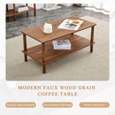 Modern 2 Tier Coffee Table With Open Storage Shelf For Living Room by HouseOfZazla