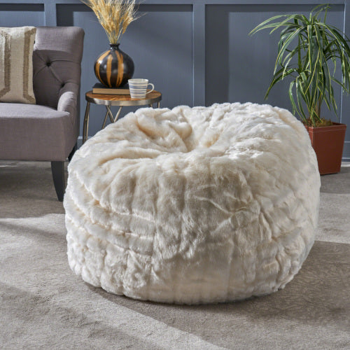 Amori Modern 3 Foot Faux Fur Bean Bag, photo 2 of 6