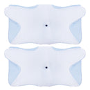2Pcs Memory Foam Pillow Neck Support Pillow for Pain Relief Sleeping Ergonomic Contour Orthopedic Support Side Back Stomach Sleeper