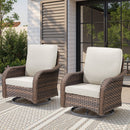 Patio Wicker Rocking Swivel Glider Rocker Chair Set of 2 for Porch