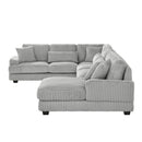 U - Shaped Sectional Sofa With Chaise Lounge, Oversized Living Room Sofa - Gray by HouseOfZazla