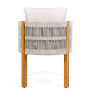 Acacia Wood Outdoor Dining Chairs 2-Pack with Beige Cushions