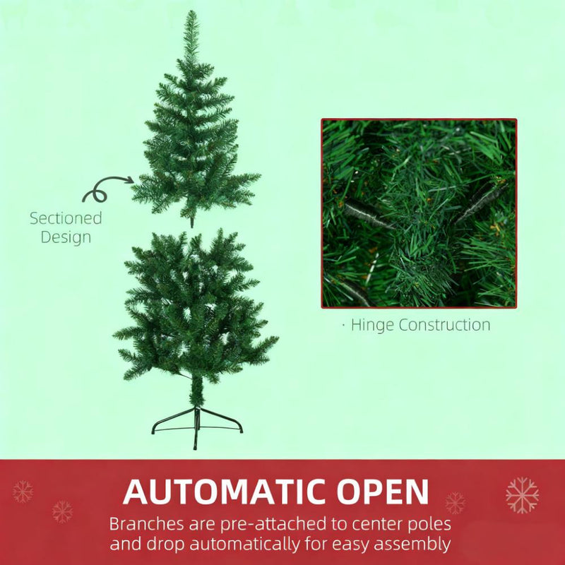 Artificial Half Christmas Trees with Auto Open Steel Base, photo 6 of 9