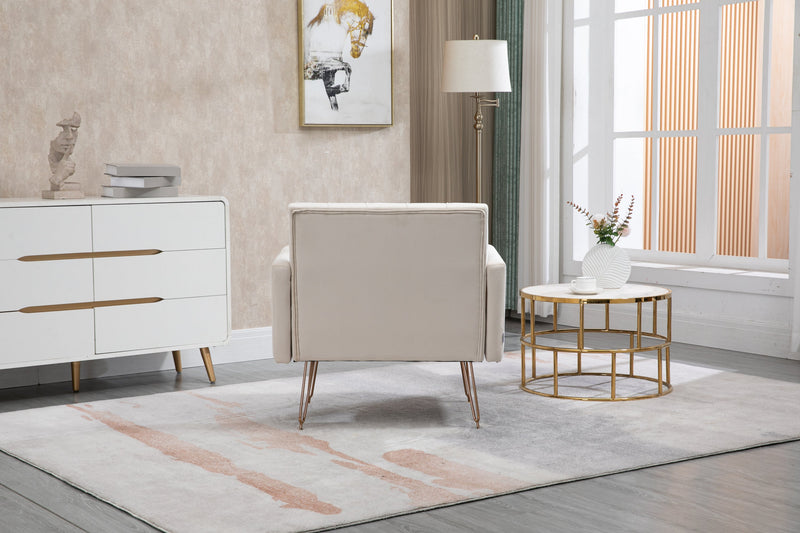 Accent Chair, leisure single sofa with Rose Golden feet