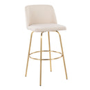 Toriano - Contemporary Fixed Height Barstool With Swivel And Round Footrest (Set of 2) by HouseOfZazla