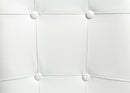 Hussein - Side Chair (Set of 2) - White Synthetic Leather & Black