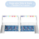 Jack - House Loft Bed With Slide And Curtain Set by HouseOfZazla