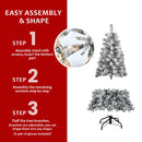 5FT Flocked Christmas Tree with 150 Warm Lights