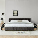 Modern Platform Bed Frame With Thick Fabric by Unique Piece Furniture