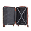 3-Piece ABS Spinner Wheel Luggage Set 20"/24"/28" Beige