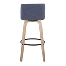 Toriano - Mid-Century Modern Fixed Height BarStool With Round Footrest (Set of 2) by Unique Piece Furniture