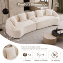 Curved Boneless Sofa, Compression Modular 110'' Sectional