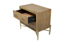 2 Drawer Nightstand With USB - Latte by HouseOfZazla