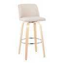Toriano - Contemporary Fixed Height Barstool & Swivel With Round Footrest (Set of 2) by HouseOfZazla