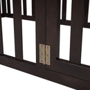 Twin Size Floor Bed Frame With Fence And Door - Walnut by HouseOfZazla