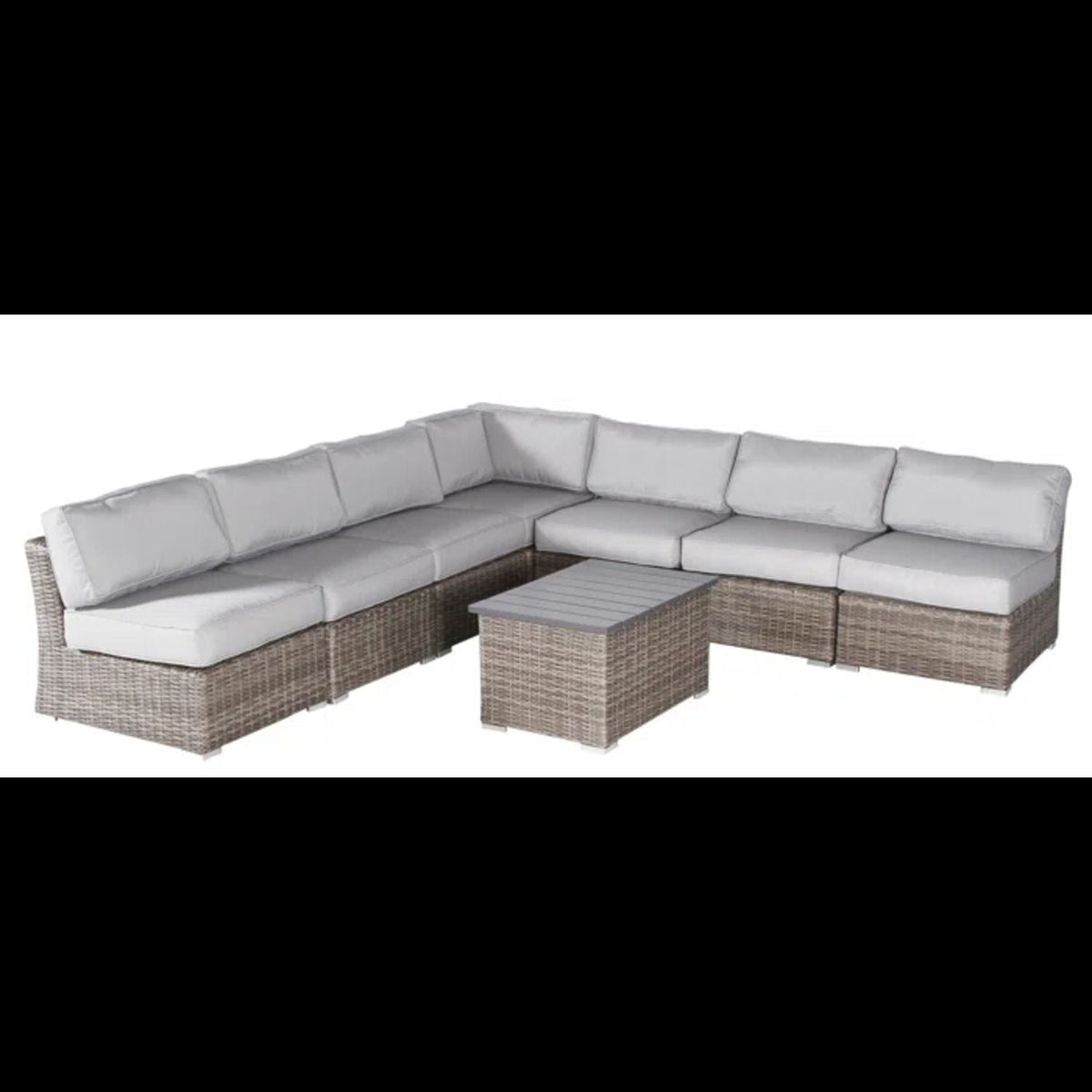 Wicker Sectional Sofa With Cushions And Table, photo 9 of 34