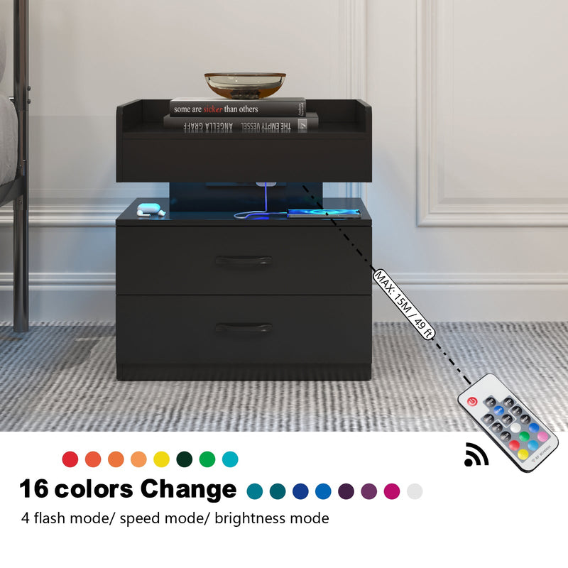 1 Set Nightstand with Adjustable LED Strip Light, photo 4 of 10