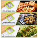 Vegetable Slicer Quick Potato Tomato Fruit Cutter Set w/3 Blades Stainless Steel Food Chopper