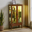 Curio Cabinet Lighted Curio Diapaly Cabinet With Adjustable Shelves And Mirrored Back Panel, Tempered Glass Doors (3 Tier), (E26 Light Bulb Not Included) by Unique Piece Furniture
